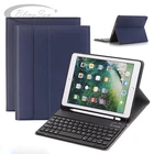 Для iPad 9,7 2017 2018 5-го 6-го поколения Air 1 2, чехол с клавиатурой, держатель-карандаш, Bluetooth клавиатура, кожаный чехол для iPad Pro 9,7