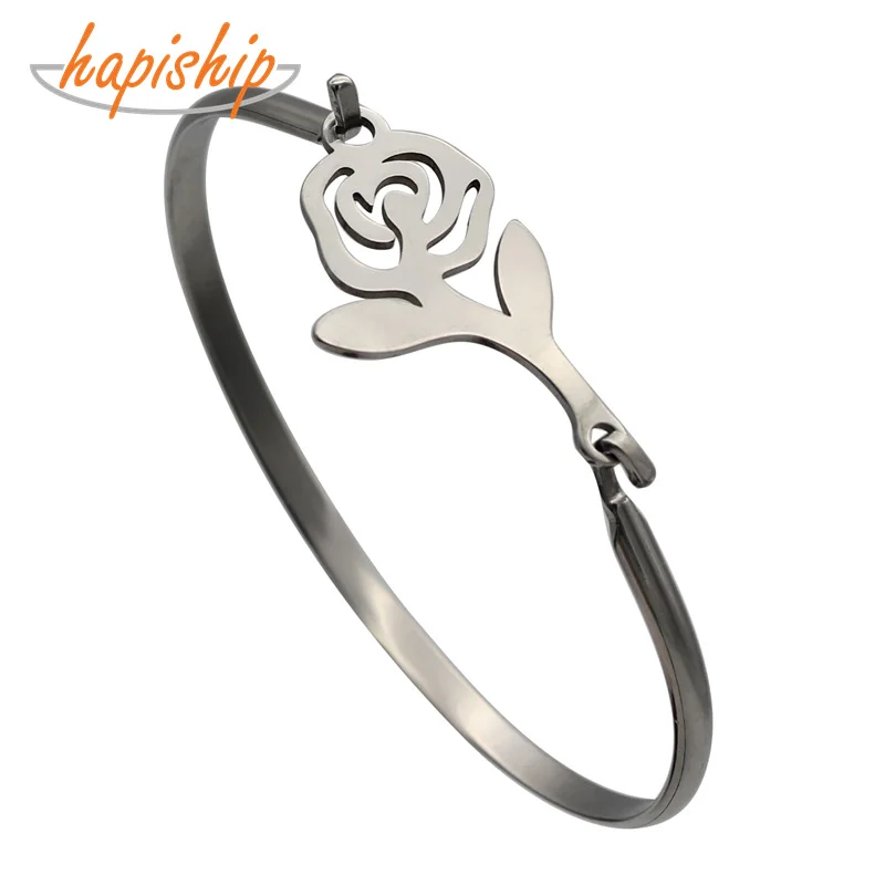 Hapiship цвет нержавеющая сталь милый браслет листок для женщин мужчин ювелирные