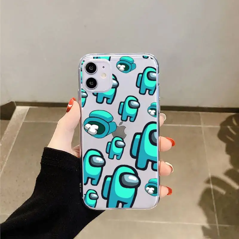 

among us game Phone Case Transparent soft For iphone 5 5s 5c se 6 6s 7 8 11 12 plus mini x xs xr pro max