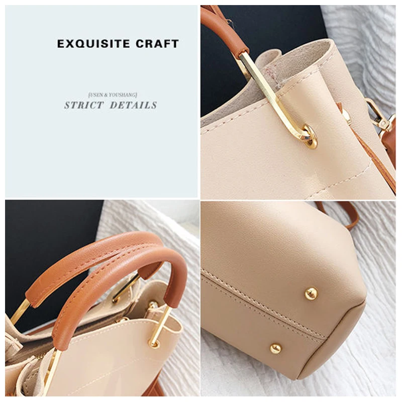 

Small Crossbody Bags for Women Handbag Pu Leather Female Messenger Bag Bucket Fashion