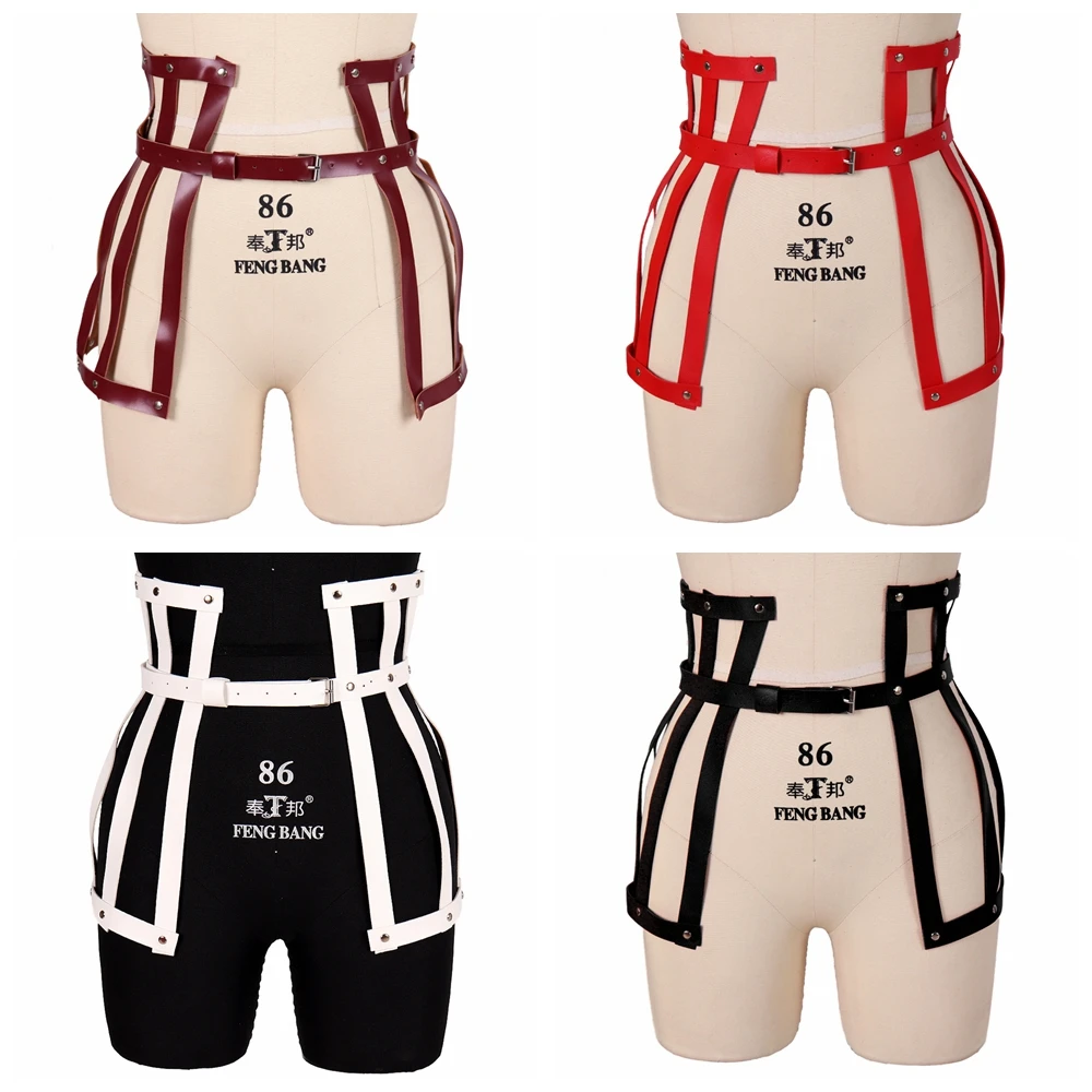 

Harajuku Women Adjust PU Leather Garter Belt Punk Elasticity Body Harness Sexy Tight Leg Harness Bondage Suspender Strap Belts