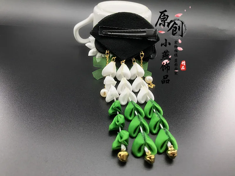 Новый японский оригинальный новый стиль волосатый орнамент веера с вишневым цветком и кисточкой для волос, изящная работа, цветок Сакура заколка на волосы.