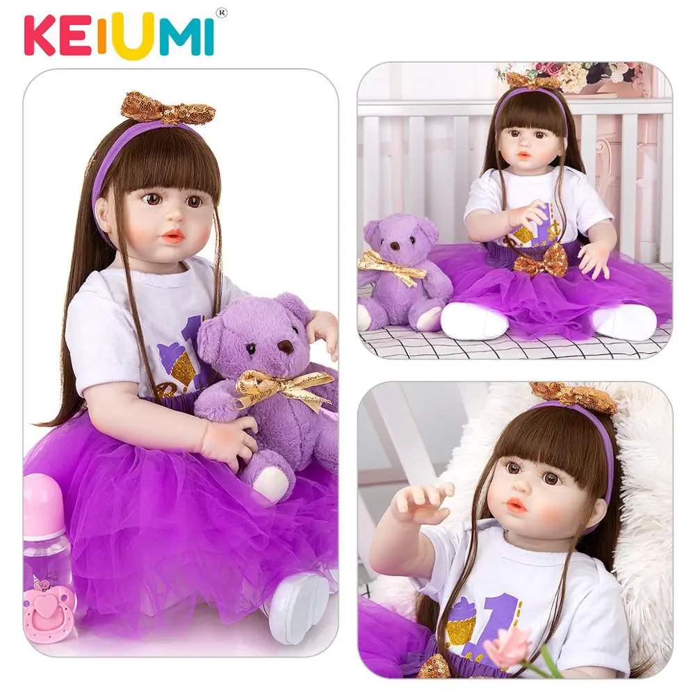 

KEIUMI 23 Inch Princess Sweet Sugar Design Reborn Baby Dolls Full Silicone Body Reborn Bebe Toys For Children Birthday Gifts