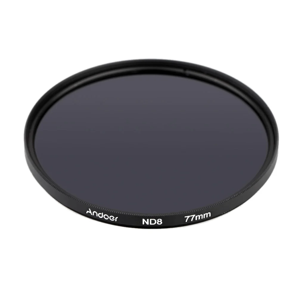 Andoer 77мм Набор фильтров UV+CPL+ND8 Круговой поляризационный фильтр ND8 Нейтральная плотность для камер Nikon Canon Sony DSLR.