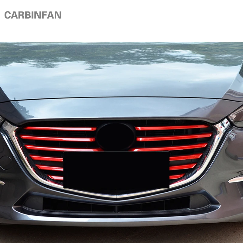 12 шт./компл. Хромированная передняя крышка гриля из углеродного волокна АБС