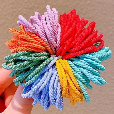 

100 шт./лот женские резинки для волос цветные аксессуары для волос высокоэластичная резинка для волос для девочек новые модные детские резин...