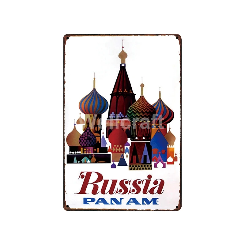 [DecorMan] Франция Лондон Мексика Россия Швейцария дорожный жестяной вывески на заказ Металлические Картины Бар Декор LT-1790 - Цвет: SA-1715