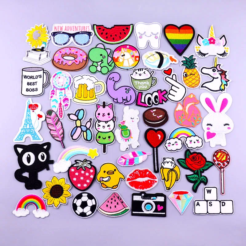 Хиппи единорог динозавр мультфильм Дешевые патчи радужные животные