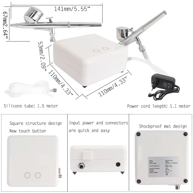 Onnfang Горячая продажа набор воздушных компрессоров с двойным действием Аэрограф
