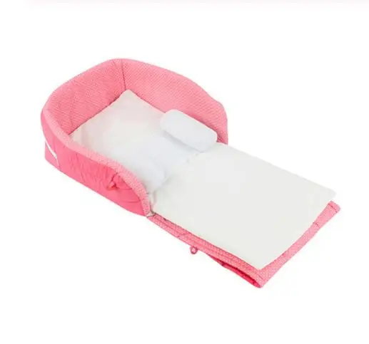 Белый Newborn Baby Portable Travel Bed Cradles Crib Infant Safety Folding Bed Infant Toddler Cradle Multifunction Storage Mommy Bag - Цвет: Белый