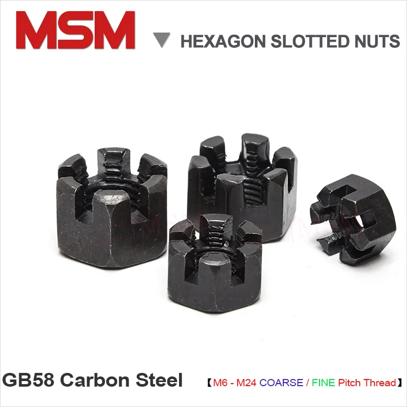 Hex Slotted Nuts and Castle DIN935 Coarse Fine Pitch Anti-loosen M6 M8 M10 M12 M16 M20 M24 GB58 | Обустройство дома