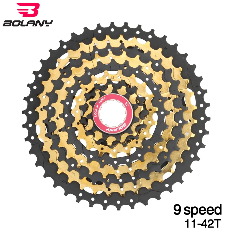 Bolany 9 скоростей 11-42T велосипедные кассеты Золотое колесо свободного хода MTB Звездочка Cdg Cog 42T 9S 27s для аксессуаров запчасти