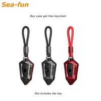 carbon fiber key cover keychain case for mercedes benz cls cl cla glk slk ml a b c e s class w204 w251 w463 w176 accessories