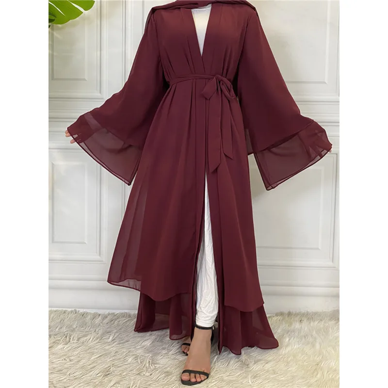 

Dubai Abaya Kimono Chiffon Muslim Long Dress Women Robe Kaftan Turkey Black Abaya Moroccan Jellaba Arabic Dress Islamic Clothing