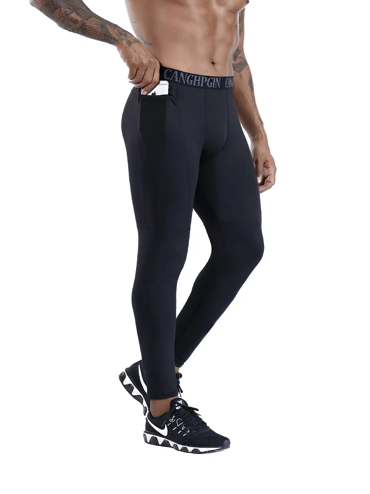Men's Fitness Trousers with Pockets PRO Running Training Sports Stretch Wicking Quick-dry Tight Complet Jogging Homme | Спорт и