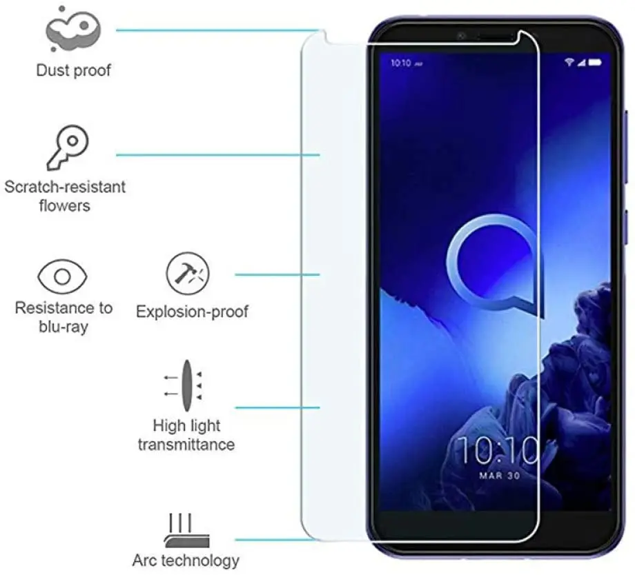 Прозрачное закаленное стекло HD для Alcatel 1S 2019 3 3L Защита экрана U5 5V 3X 3V 3C 1X 5 7