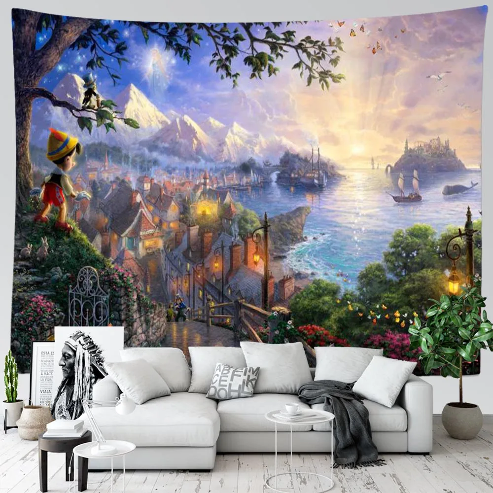 Пейзаж SepYue закат психоделический гобелен настенный для спальни прикроватный