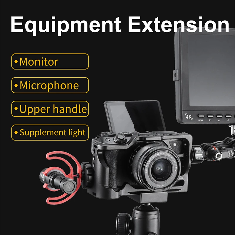 UURig камера клетка для Canon M6 Mark II защитный удлинитель корпус установка 1/4