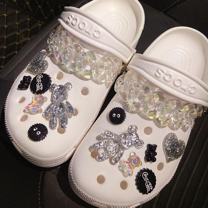 

2021 горячая Распродажа подвески для Crocs, сделай сам, Высококачественная Золотая цепочка, застежка для обуви, пучок, милый медведь, Кроксы, под...