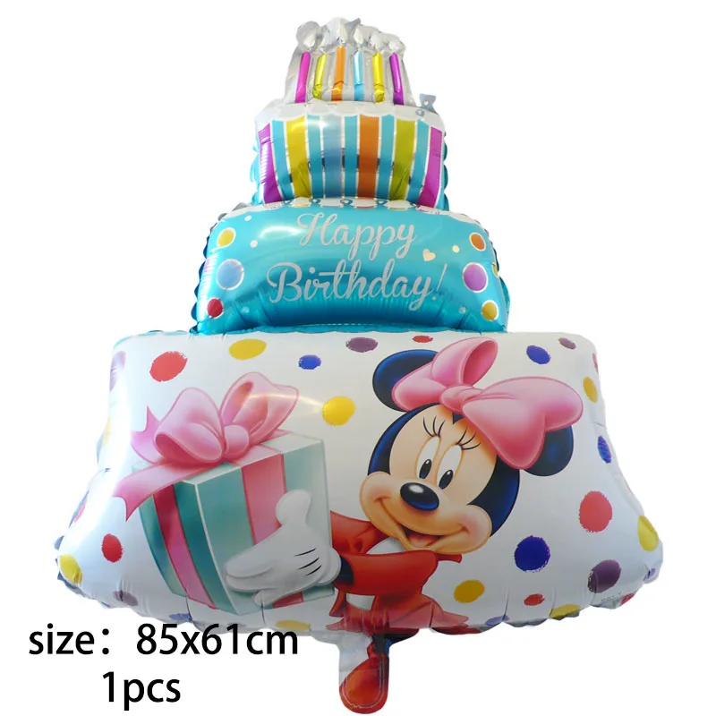 1pcs blue big cake Гигантские 114 см воздушные шары в форме Микки, Минни мультфильм день рождения украшения гелиевые шары для детей день рождения Декор Классические игрушки - Цвет: 1pcs blue big cake