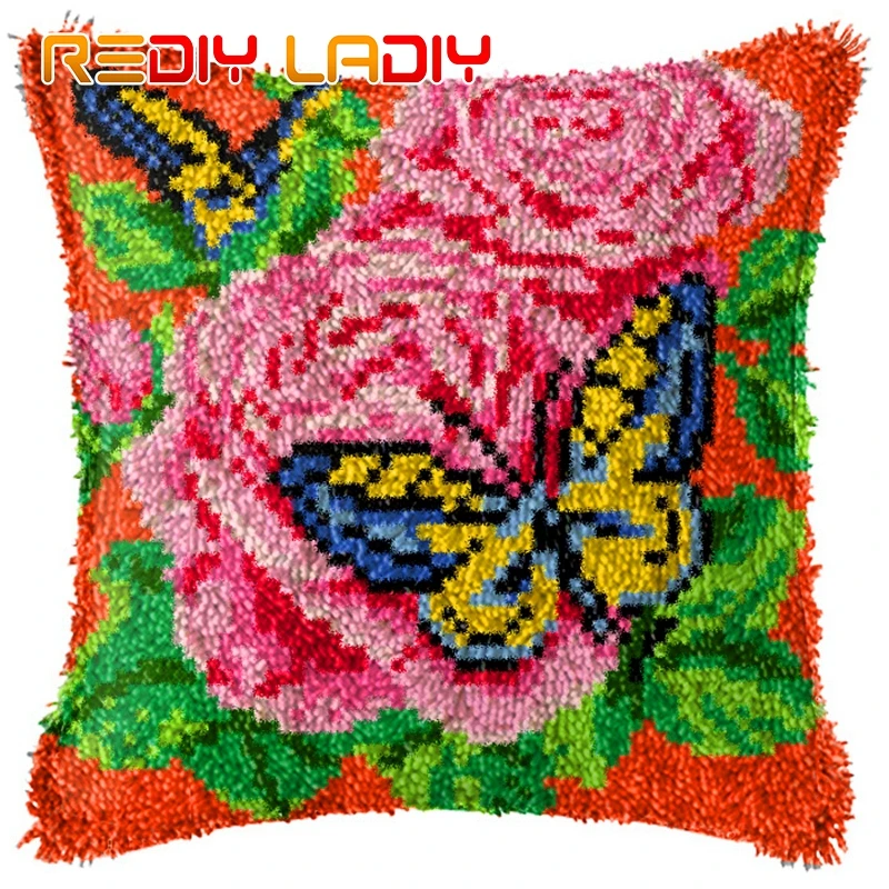 Крюк с защелкой подушки Poppy Роза Орхидея Подушка Чехол крючком Хобби & Crafts DIY пряжа