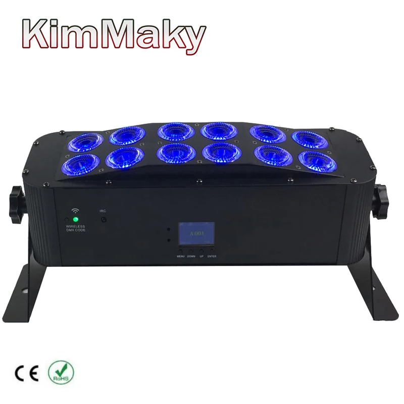 6 светильников/футляр на батарейках светодиодный беспроводной DMX 12X18W RGBWA + УФ DJ