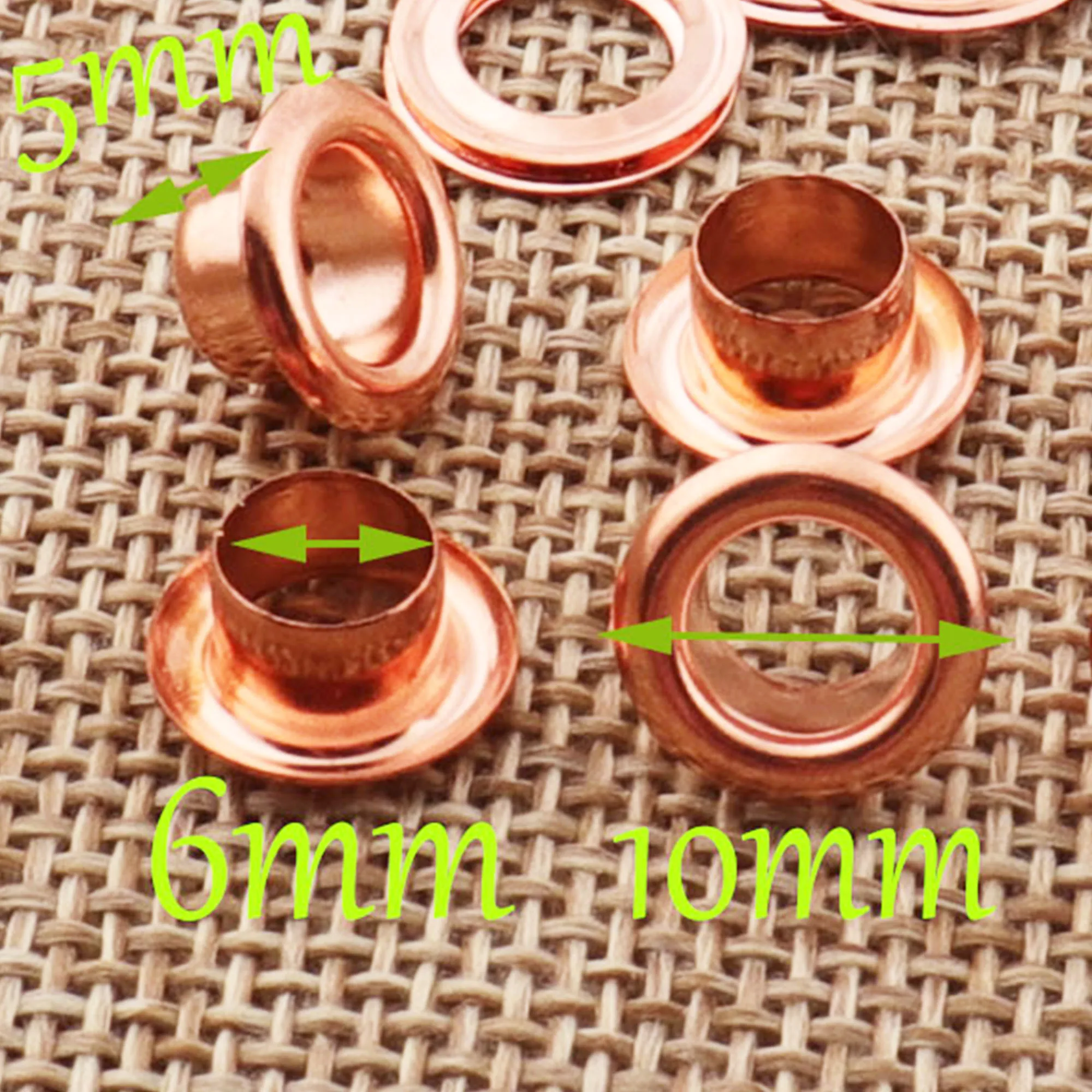 Металлические люверсы из розового золота 100 комплектов с шайбами диаметр