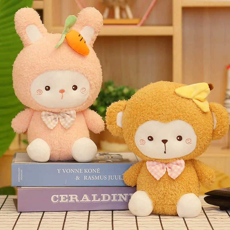 23/35cm Cute Sheep Monkey Rabbit Plush Toys Soft Baby Kids Appease Dolls Stuffed Animal Pillow Birthday Gift for Children | Игрушки и