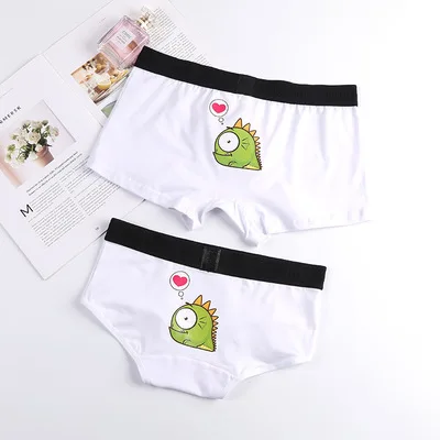 QA004 Парные трусики с рисунками из мультфильмов, дышащие удобные трусы, мужские трусы-боксеры, женские трусы для влюбленных, нижнее белье - Цвет: QA004