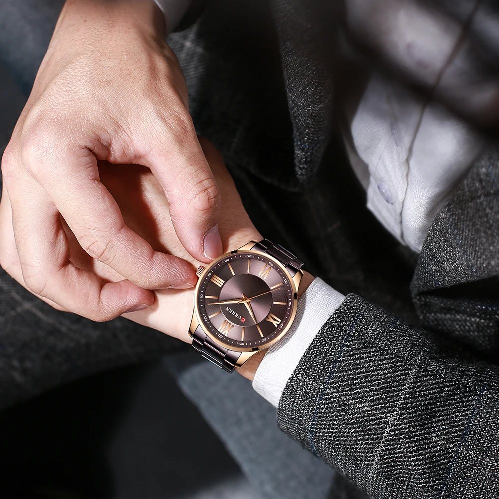 

CURREN Stainless Steel Mens Watches New Simple and Classic Quartz Business Watch Thin Clock for Men