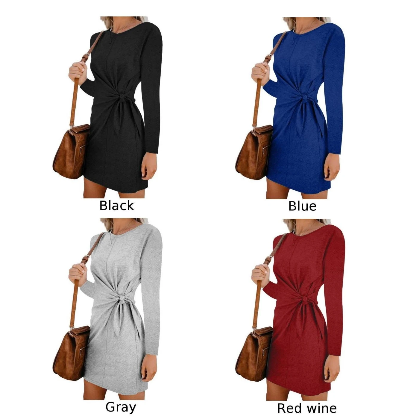 

Knot Dress Shirt Mini Dress Bodycon A-line Party Holiday Sundress Summer