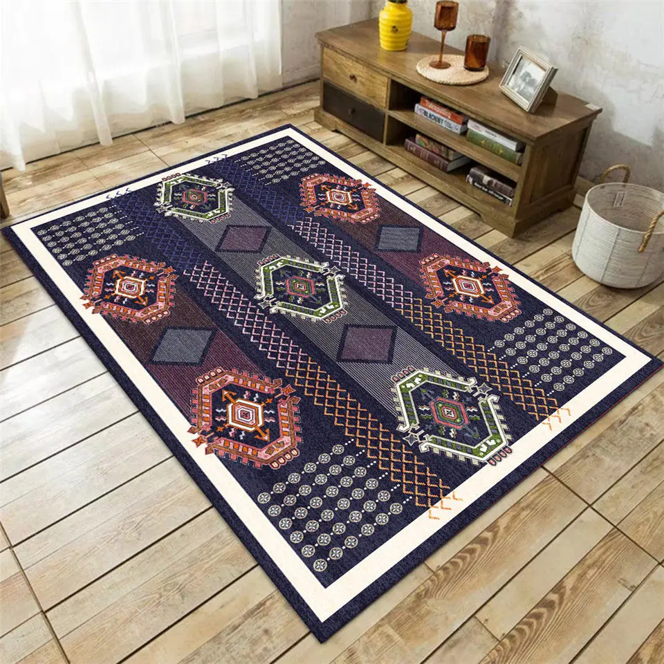 

Bohemian Ethnic Style Carpet Floral Living Room Decoration Floor Mats Bedroom Kitchen Children Playing Non-slip Rugs