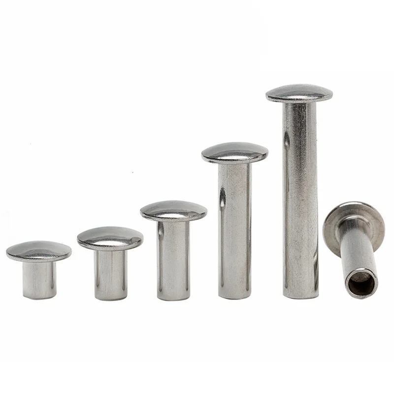 50 шт. M2.5 нержавеющая сталь большая плоская головка заклепки круглый наполовину
