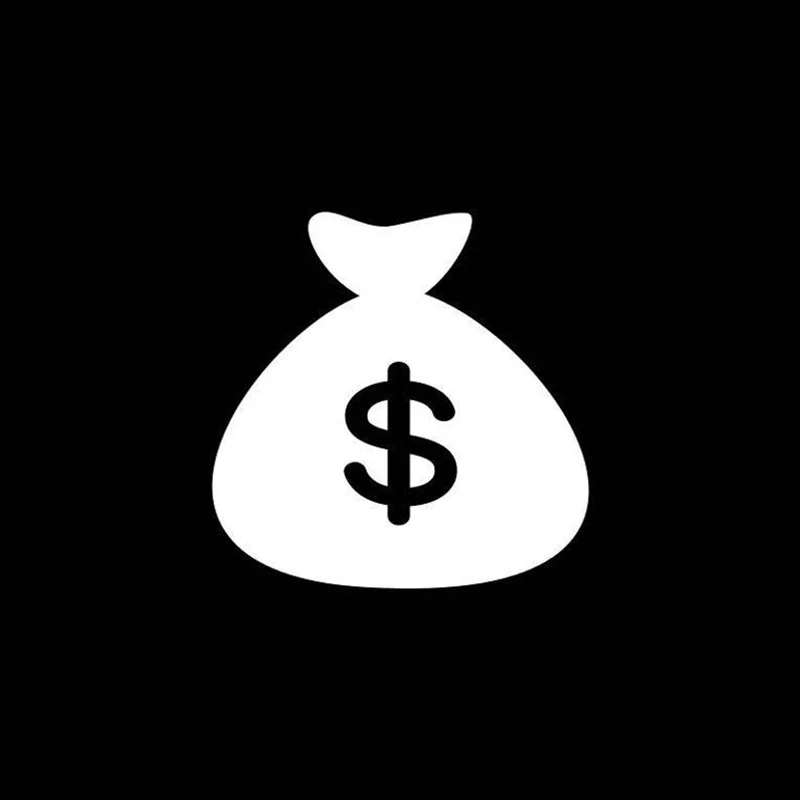 

Creativity Vinyl Decal Black/White Cash Money Dollar Sign Car Sticker Simple Silhouette Waterproof Rear Window Decor