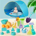 Детская портативная уличная Пляжная палатка, летнее укрытие с защитой от ультрафиолета, детский пляжный бассейн, игровой дом, водонепроницаемые, всплывающие тенты
