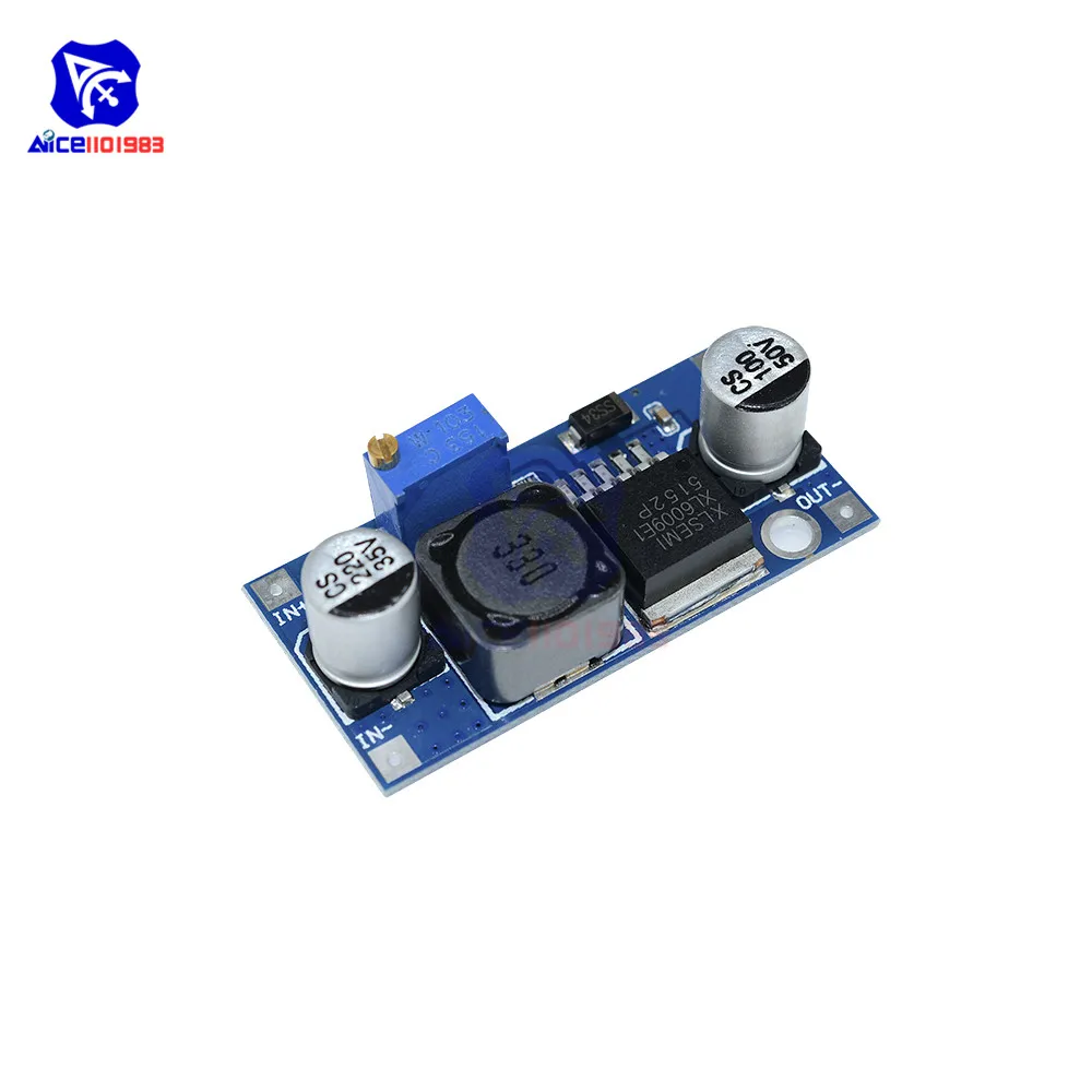 Diymore XL6009 неизолированный DC постоянного тока 3 12V DC/DC 12 24V Регулируемый повышающий