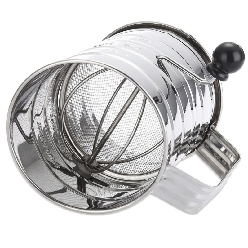 Ручной шейкер для муки Сетчатое сито из нержавеющей стали 3 чашки глазурь сахар