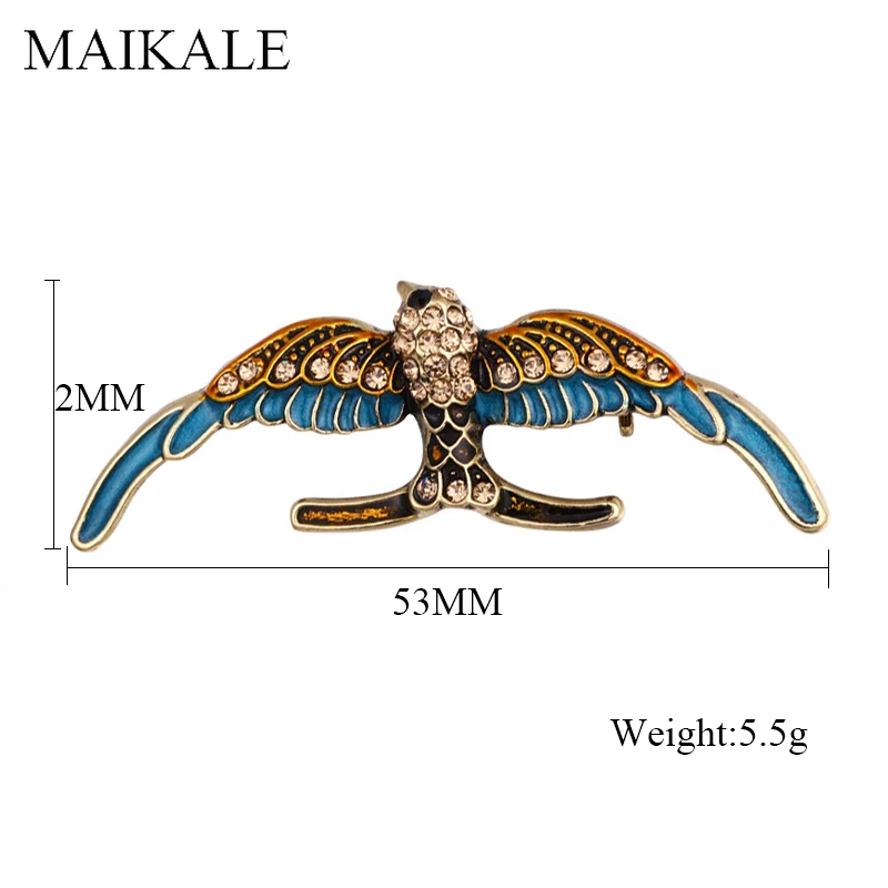 Женская эмалированная брошь MAIKALE очаровательная в форме орла птицы значок для