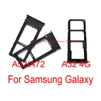 10 pcs dual sim card tray for samsung galaxy a32 a325 a52 a525 a72 a725 4g sim tray sd card holder reader slot repair parts