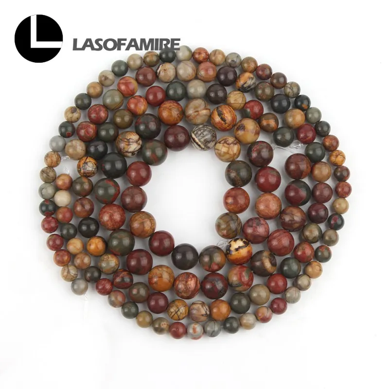 Натуральный камень красочные Пикассо яшмы вокруг свободные бусины для