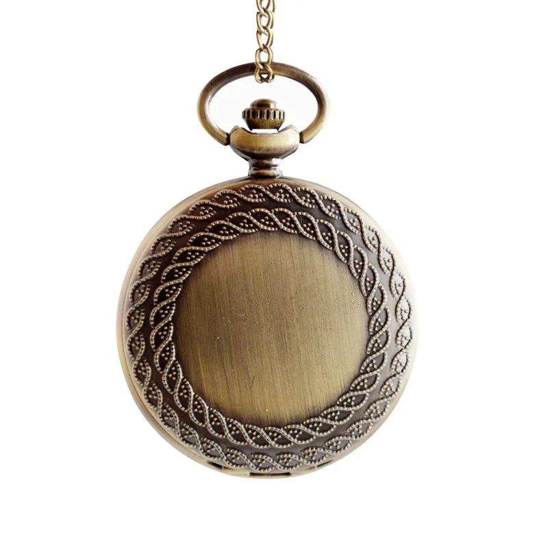Резные винтажные кварцевые карманные часы Античная Бронза Полые ожерелье