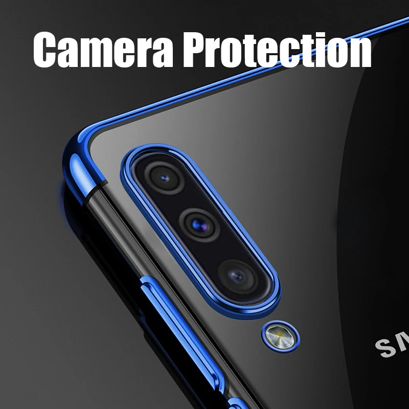 

For Samsung Galaxy A90 A80 A70s A60 A50s A40 A30s A20s A10s Luxury Plating Transparent Case For Galaxy M40 M30s M20 M10s Note10