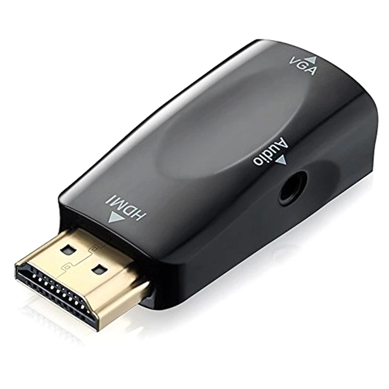 

1PC 1080P HDMI to VGA Adapter Video Converter Adapter With 3.5mm Audio Cable For PC Laptop TV Box Computer Display Projector