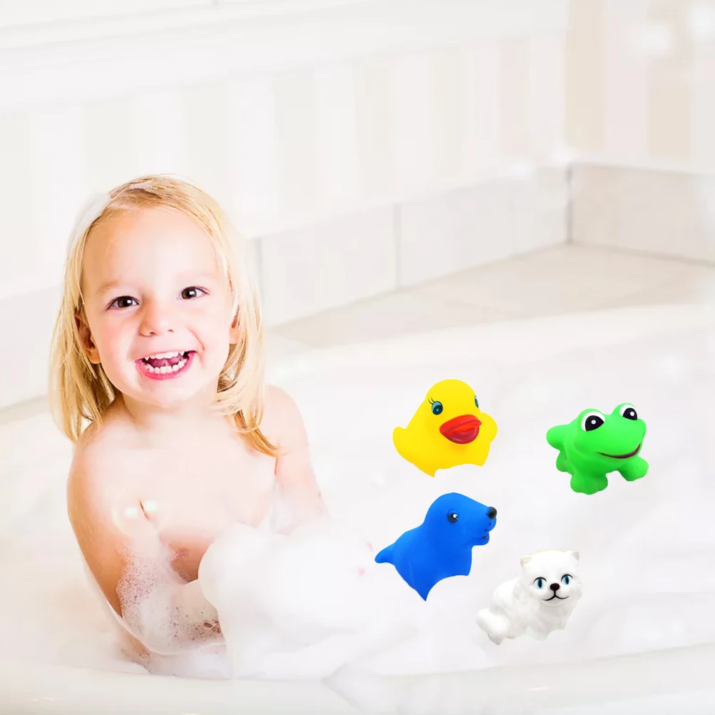12 шт./компл. Игрушки для ванны с животными со звуком BiBi детская пляжная игра