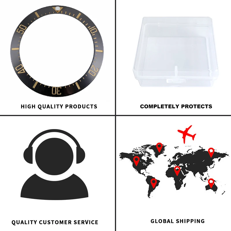 40 мм черный синий зеленый керамический Безель вставка для циферблата 43 часов Sea