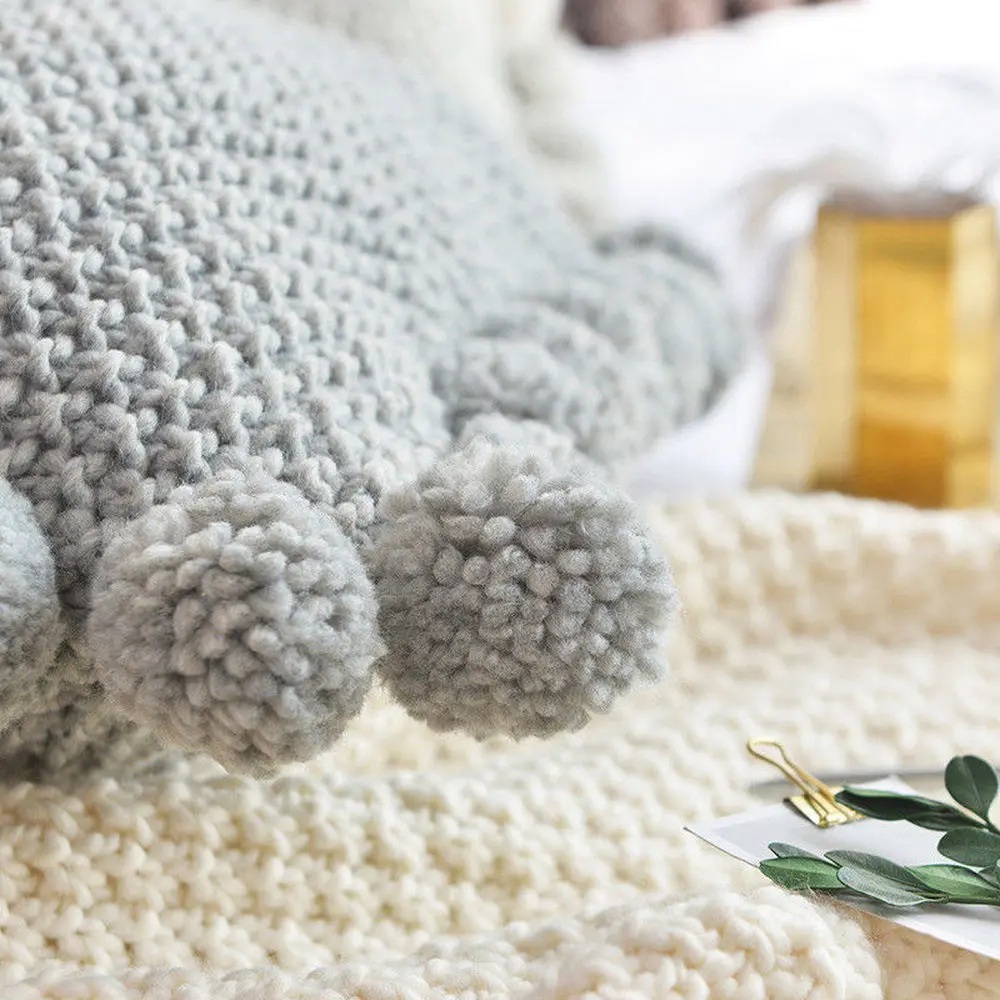 18 &quotакриловый вязаный квадратный декоративный Чехол на подушку милый плюшевый