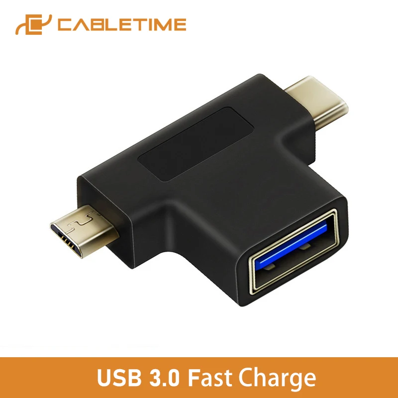 CABLETIME USB C OTG адаптер для USB3.0 F Micro B 2 0 спортивной камеры Xiao mi Huawei Mate Pro сплиттер