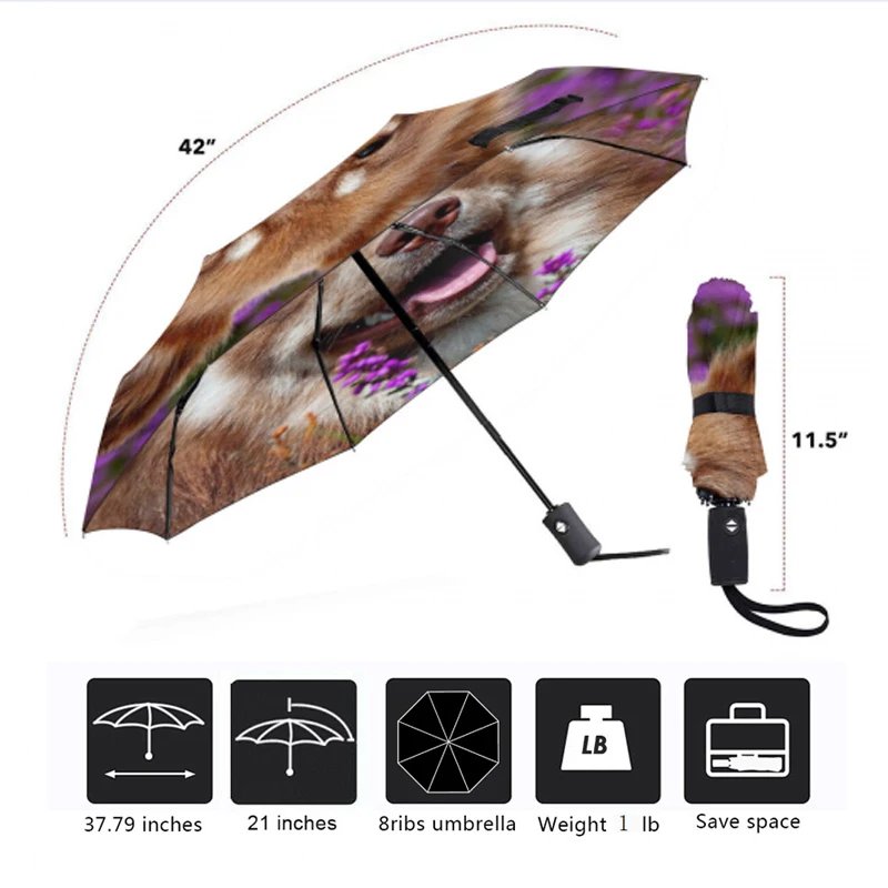 Складной зонт для щенков и собак компактный складной от солнца дождя 3