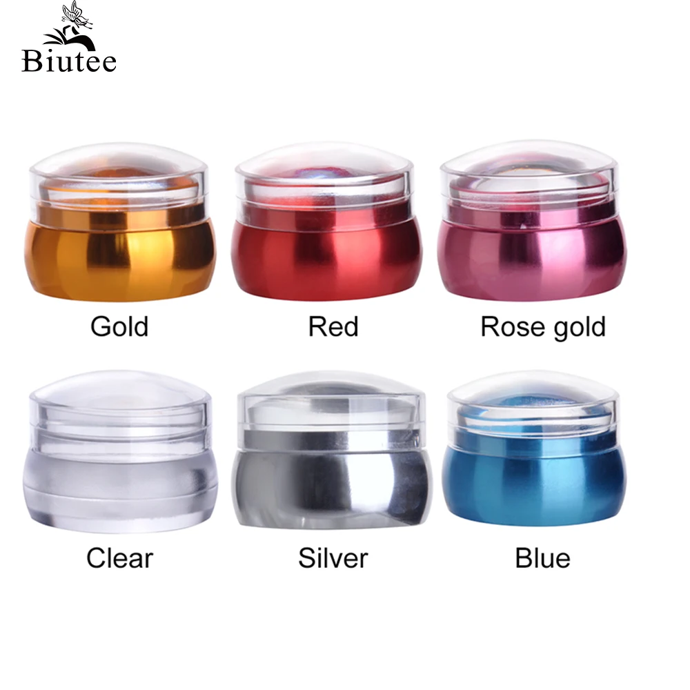 Biutee металлическая ручка для ногтей Stamper Прозрачная силиконовая желеобразная