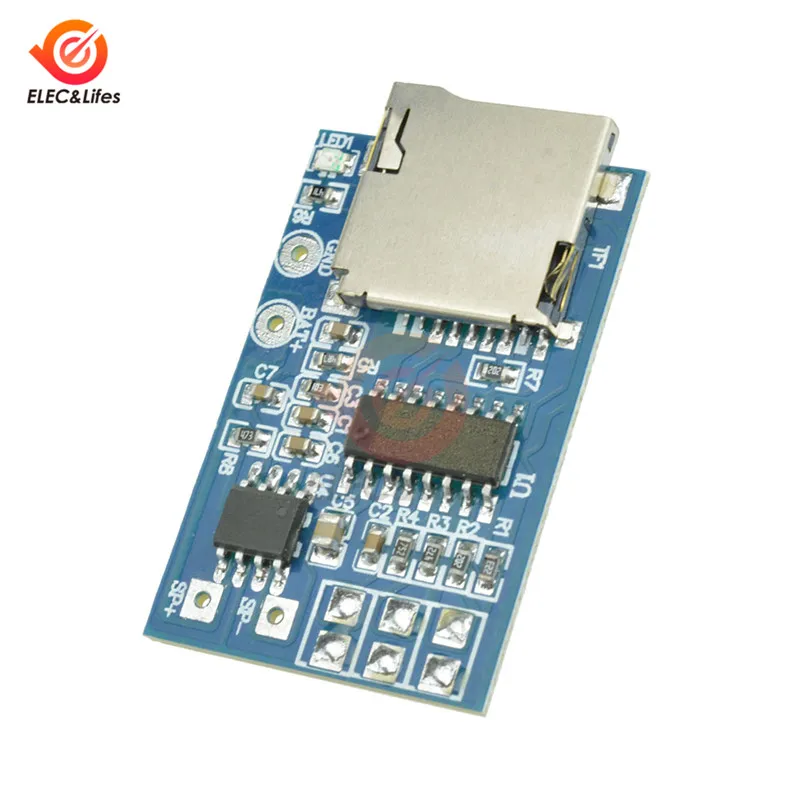 GPD2846A Board TF Card MP3 Player Decoder Module 2W Amplifier Board for Arduino GM Power Supply Module 5V Audio Mode